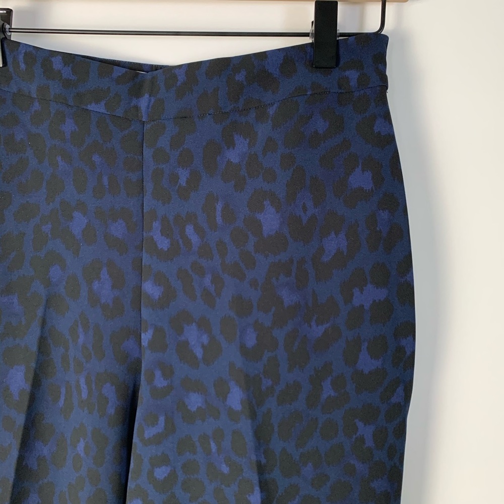 NWOT KATE SPADE Leopard Print Ankle Pant BlackBlue - Picture 2 of 7